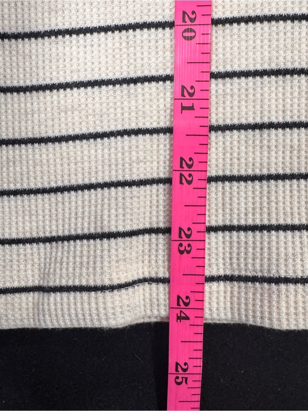 aerie Beige Striped Scoop Neck Long Sleeve Henley - Picture 13 of 13